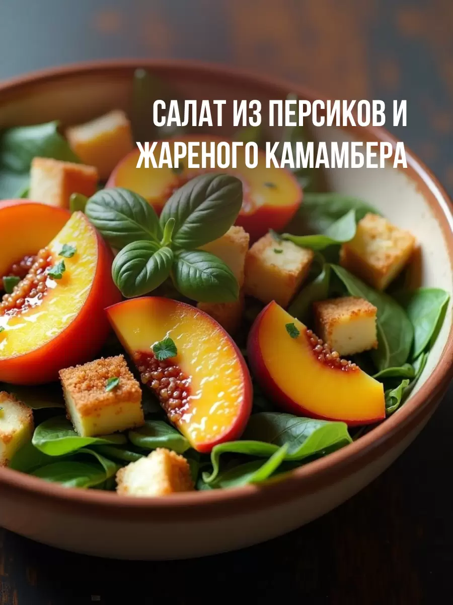 Гармония вкуса: салат с персиками и Камамбером