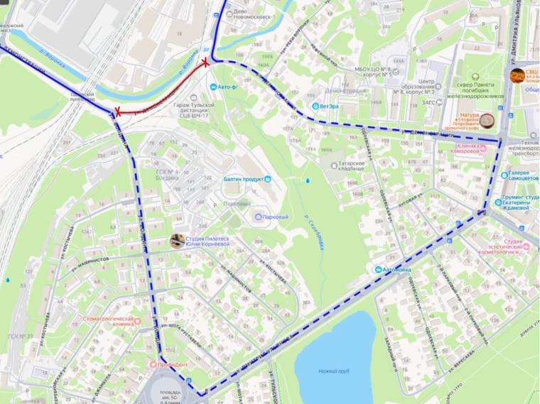 Участок улицы Демонстрации в Туле закроют по ночам почти на месяц