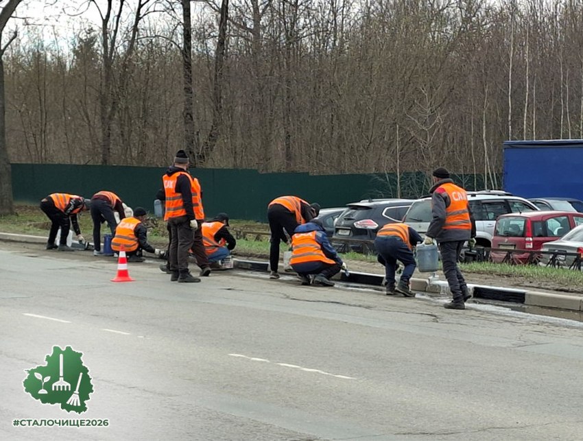 В Туле приступили к покраске бордюрного камня и ограждений безопасности В Туле приступили к покраске бордюрного камня и ограждений безопасности
