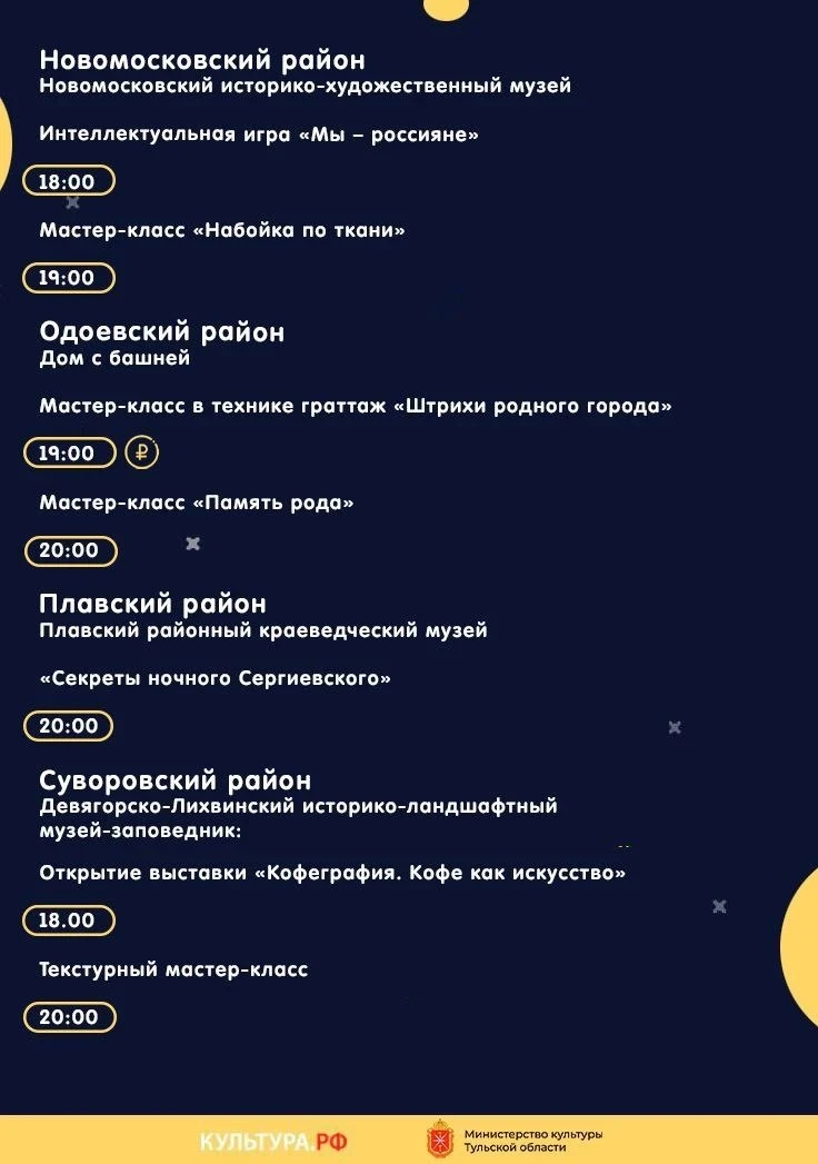 Ночь музеев пройдёт в Тульской области уже в эти выходные Ночь музеев пройдёт в Тульской области уже в эти выходные