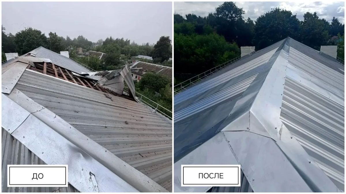 В Щекине завершено восстановление кровли двухэтажного дома на улице Путевой, пострадавшего при падении беспилотника