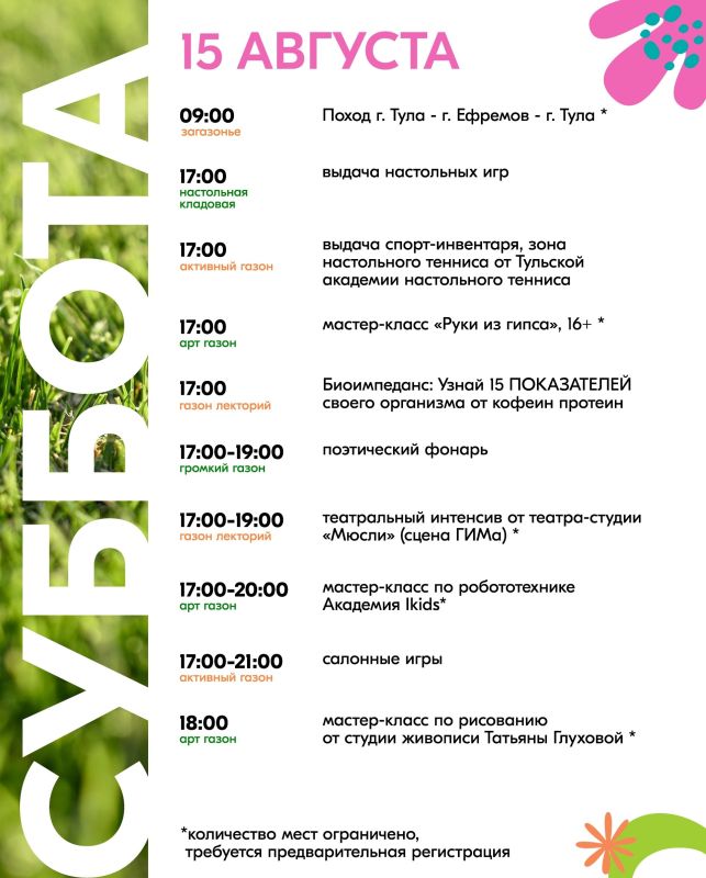 «ГАЗОН.ФЕСТ»: афиша мероприятий с 11 по 15 августа «ГАЗОН.ФЕСТ»: афиша мероприятий с 11 по 15 августа
