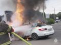 Renault загорелся в Туле на Рязанке