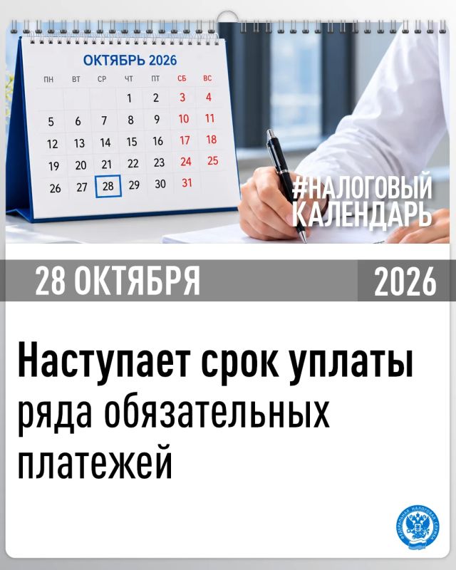 Напоминаем, что ЮЛ и ИП необходимо перечислить единый налоговый платеж для исполнения обязанности по сроку уплаты 28 октября