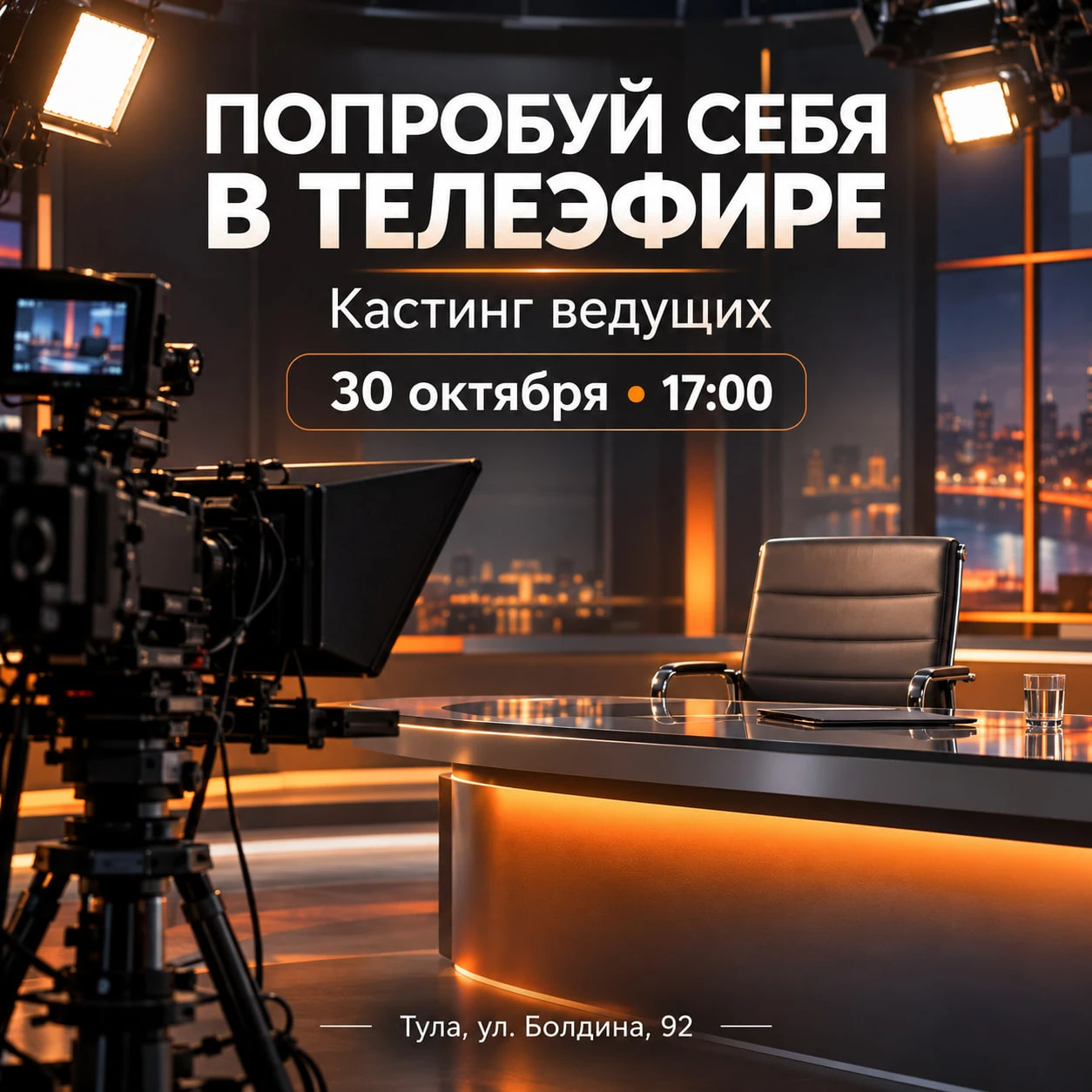 Хочешь стать ведущим ТВ? Завтра в Туле состоится кастинг